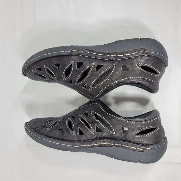 Propet Cameo Loafers Women Size 7 Black Leather Cut Out Slip On WCX014L - Picture 7 of 9